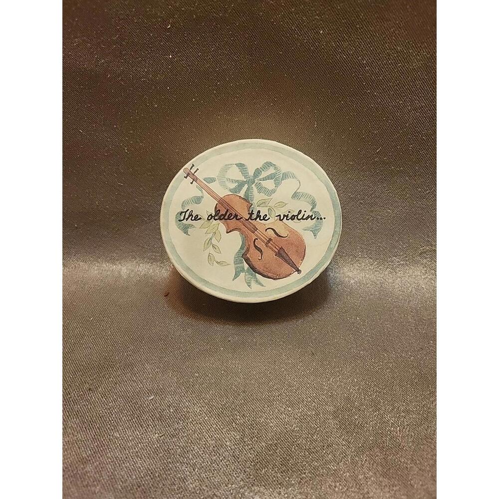 Barbara Wilson Watercolor - Oval Paper Trinket Box - Violin - for Two's Company
